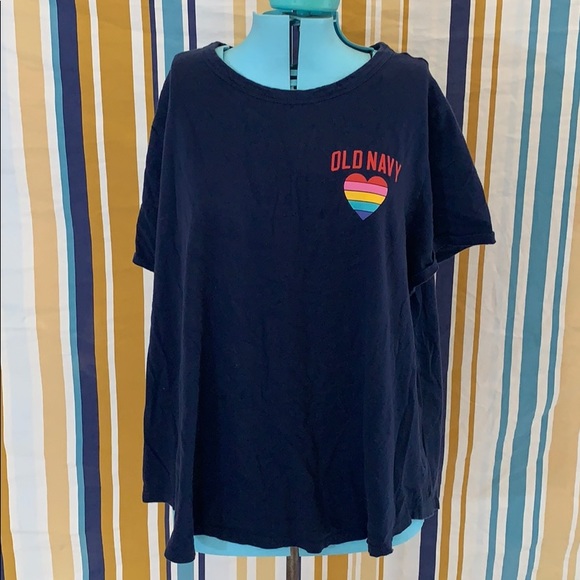 Old Navy Tops - Plus Size Old Navy Rainbow Heart Shirt